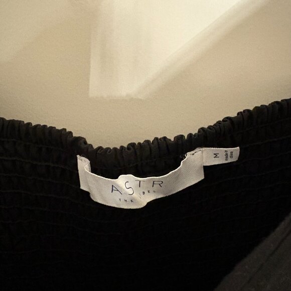 ASTR The Label Black Cap-Sleeve Flare Tea-length Dress - Picture 5 of 5